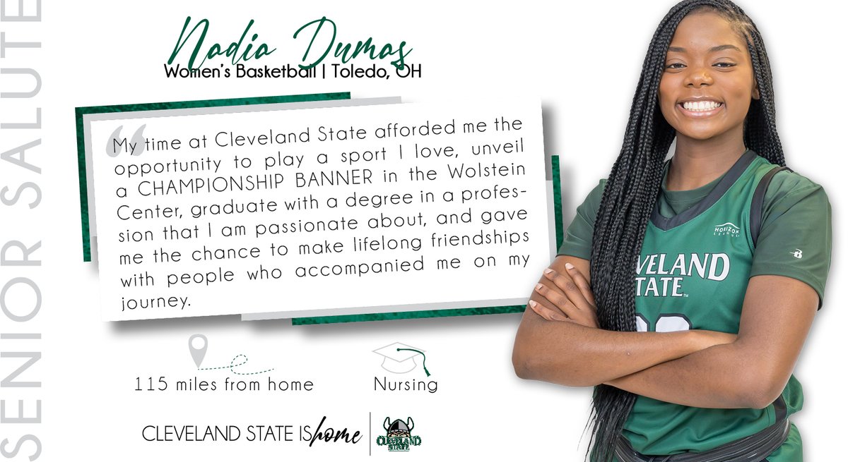 CSU_Athletics's tweet photo. Our next #SeniorSalute features

💚 Madison Butler
💚 Derek Radke
💚 Nadia Dumas
💚 Riley Smucker

Here's to being Vikings For Life &amp; always remember #CleStateIsHome https://t.co/hKBhbwnqs0