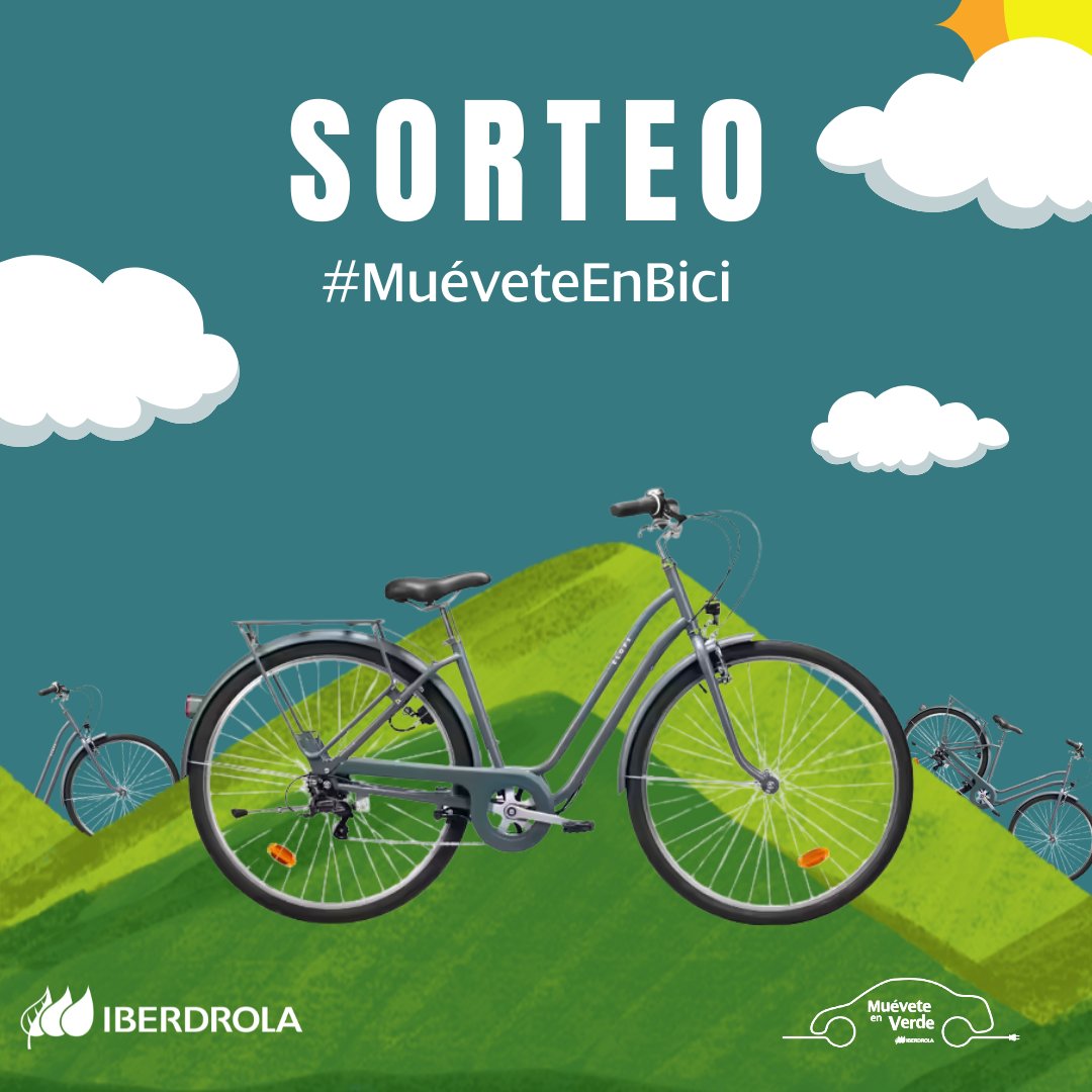 Porque la movilidad sostenible no es solo coche eléctrico: la bici es sana, útil y divertida.  
Participa en este SORTEO por el #DíadelaBicicleta:
👉🏻Síguenos
♻️ RT
✏️Comenta con #MuéveteEnBici aquí o en las redes de <a href="/mueveteenverde/">Muévete en Verde</a>
🚲 Premio: 3 bicis
BBLL: iberdrola.com/sala-comunicac…