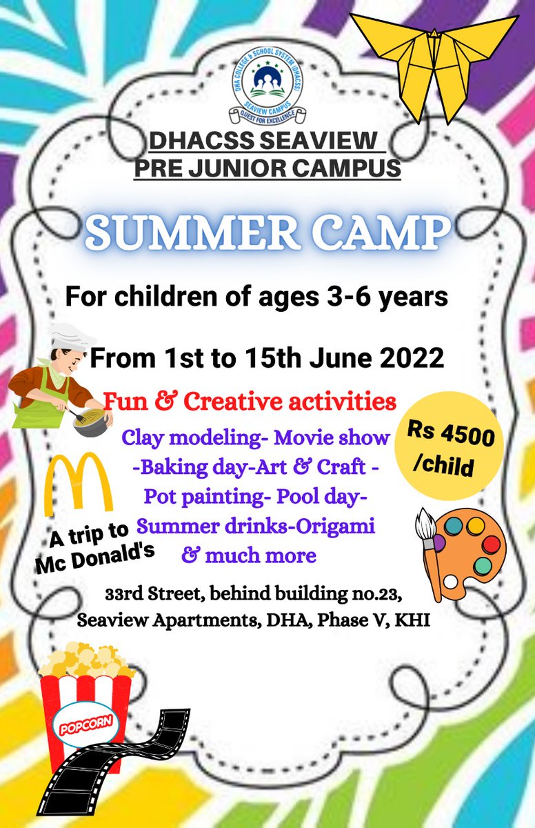 DHAKarachiOfc's tweet photo. #SummerCamp2022
#DHACSSSeaviewCampus
#DHACSS
#DHAKarachi
#DHASchools
#PhaseV
#DHACSS
#DHAColleges
#QualityEducation
#BestSchoolsinDHA
#BestCollegesinDHA
#BestMontessoriSchools
#DHAInstitutions https://t.co/POl2MI31oZ