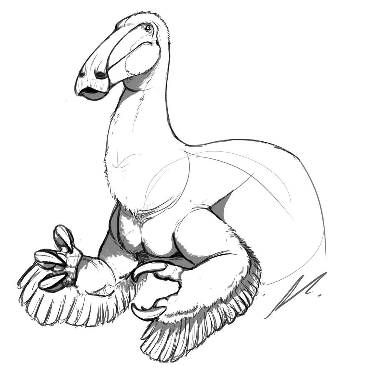 Loved this Deinocheirus sketch so much, I decided to finish it for #InternationalDinosaurDay Anyone guess the color scheme I used for this guy?