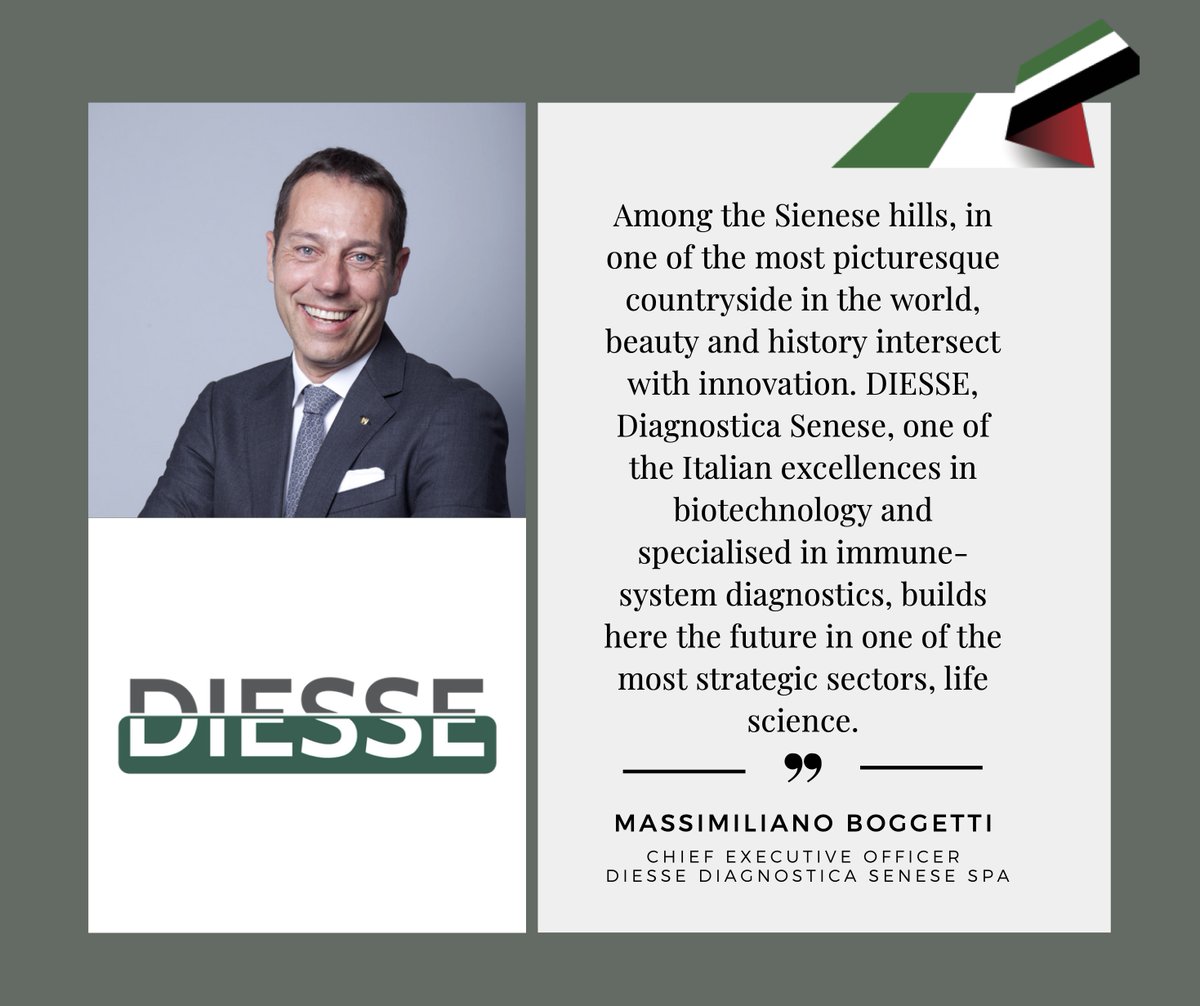 ItalyUAE's tweet photo. The Italy-UAE Business Council is happy to welcome on board its new member, Mr Massimiliano Boggetti, CEO at DIESSE Diagnostica Senese S.p.A.!

@DiesseMarketing 
#italyuaebusinesscouncil #memberspotlight #italy #unitedarabemirates #uae #business #cooperation #partnerships https://t.co/TRS6vDADAI