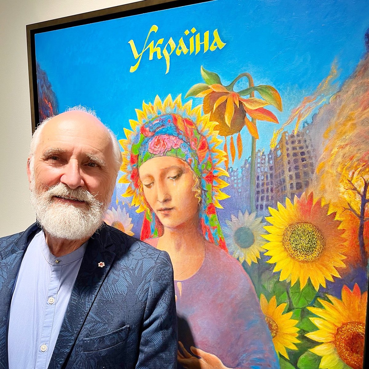 FredAboutTown's tweet photo. Congratulations @NaturesPath Arran Stephen’s on a beautiful art exhibition and charity art auction of ‘Madonna of Sunflowers’ @UBC #hatchgallery benefitting #doctorswithoutborders #Ukranianrelief More than $50,000 raised and counting. Limited edition prints still available 🙏❤️ https://t.co/whXPVVA5Rz