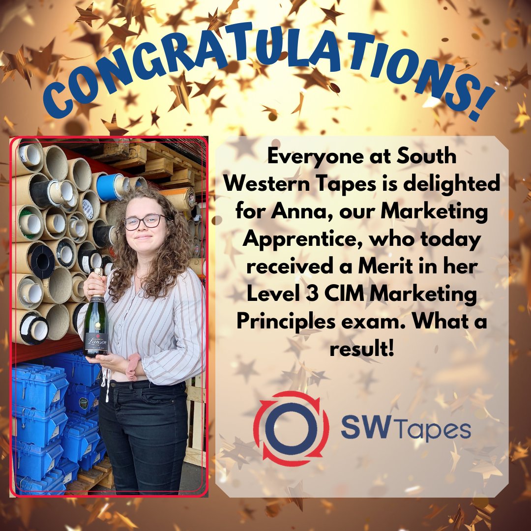 SWSTapes's tweet image. Congratulations to our Marketing Apprentice, Anna, on passing her @cim_marketing exam this morning - achieving a Merit! Fantastic work 👏🥳 #marketing #Congratulations #hardworkpaysoff #digitalmarketing