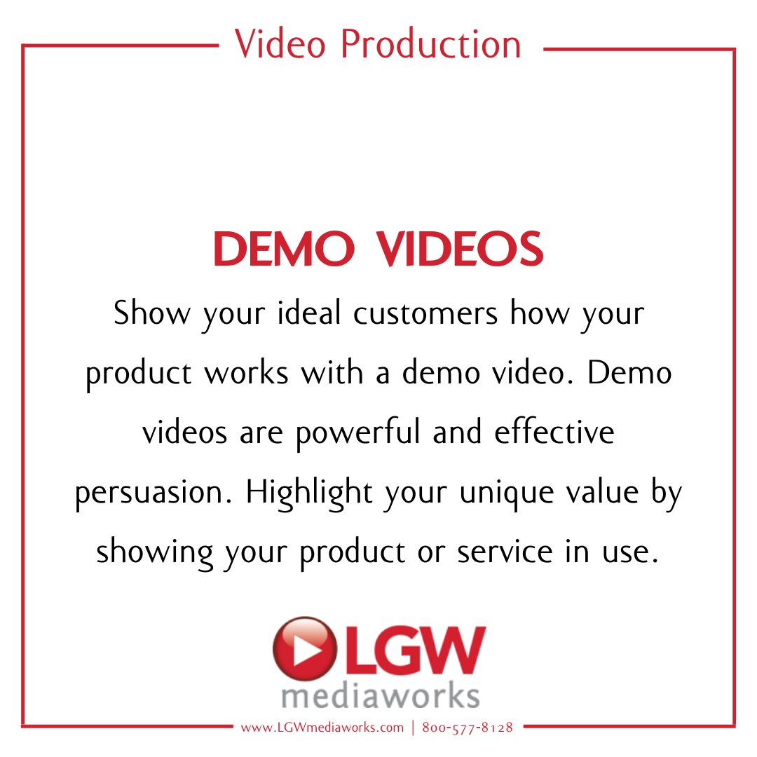 LGW_mediaworks's tweet photo. Looking to showcase your product or services while highlighting your unique value? 

We have Demo Videos for those needs! Call (800)577-8128 today to get started!
.
.
.
#VideoProduction #Studio #Branding #WestPalmBeach #DemoVideos #LGW #LGWmediaworks https://t.co/WFvNWElcYG