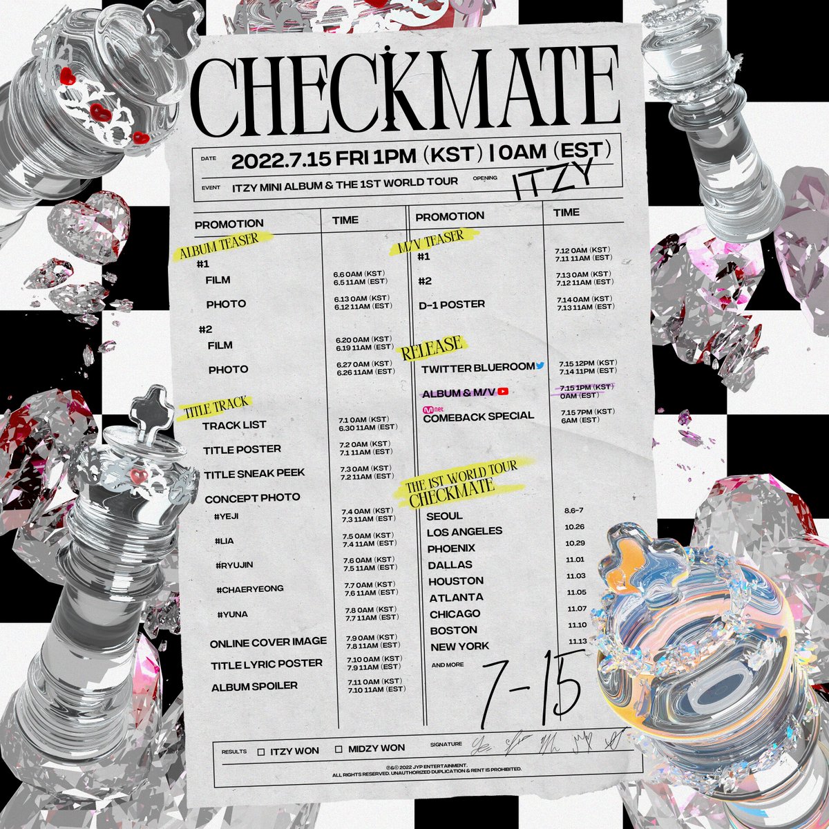 MIDCYS's tweet photo. THEY FREAKING HAD THE CONCEPT OF THE CHESS GAME EVER SINCE CSI TWO??? WHAT THE ACTUAL HELL???

ITZY ARE BACK
#ITZY_CHECKMATE #ITZY @ITZYofficial https://t.co/9rGqHQyNud