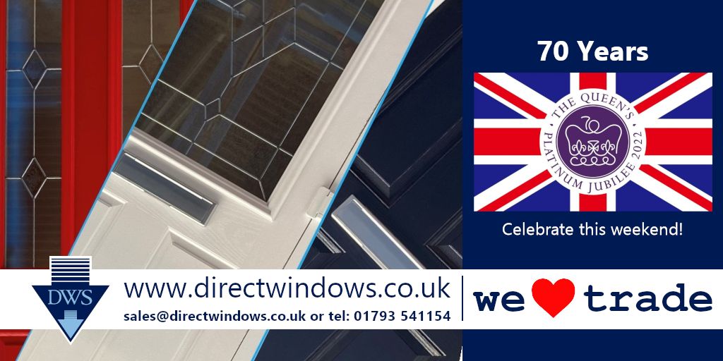 Looking forward to celebrating the Queen's Jubilee this weekend! Enquiries can be sent through to sales@directwindows.co.uk        Three very apt coloured composite doors from <a href="/DOORCO_Official/">DOORCO</a> to help get us into the spirt of the celebrations!#welovetrade #compositedoors #doorco