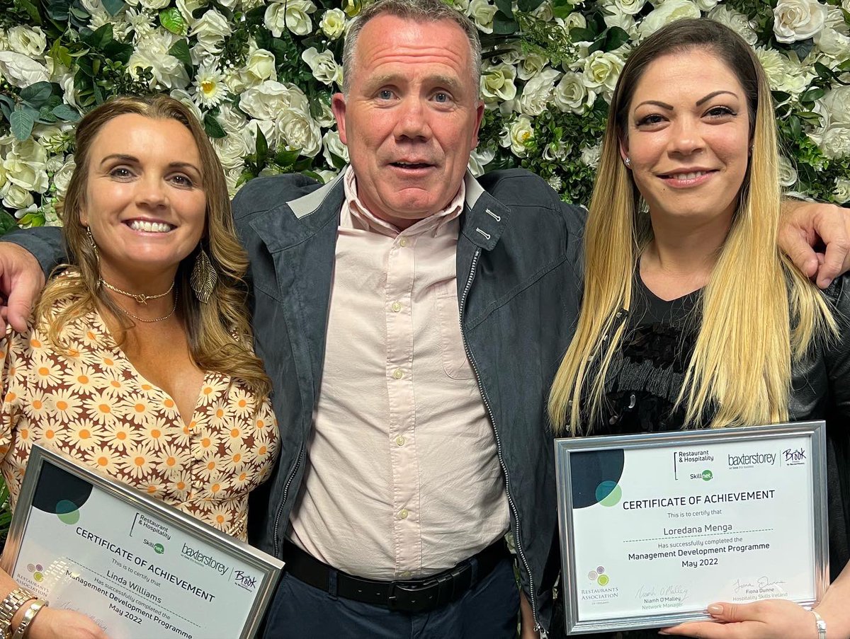 Congratulations to all of our team members on completing the Management Development Program in partnership with @restaurants_ireland #skillnet