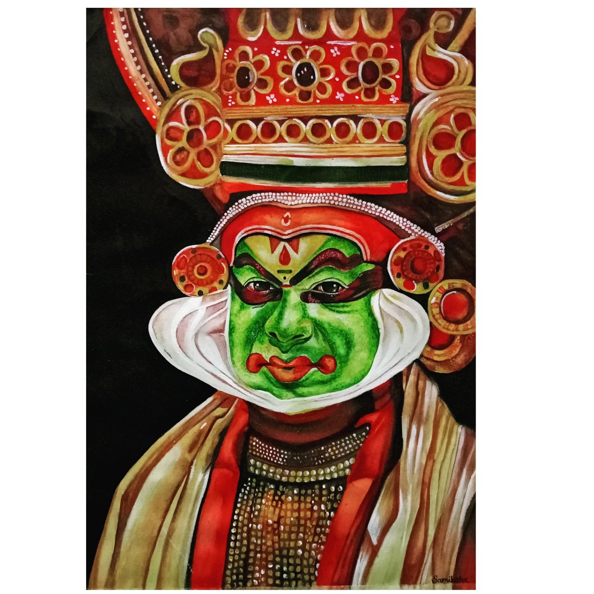 sami_art_draw's tweet photo. #water color painting .
..
Kathakali is a major form of classical Indian dance. It is a "story play" genre of art, but one distinguished by the elaborately colourful make-up, costumes and face masks that the traditionally male actor-dancers wear. https://t.co/nFaUCJdnBo