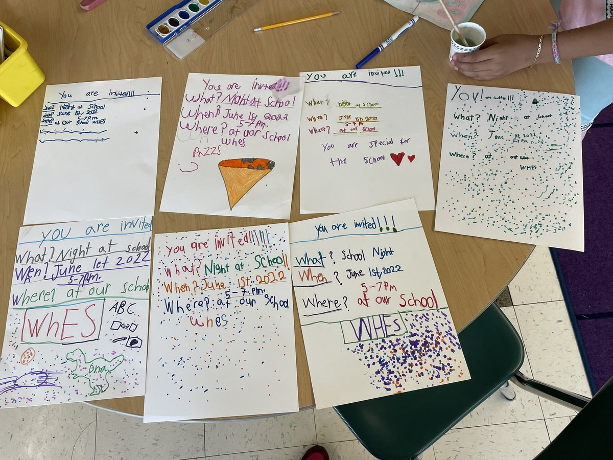 martagcuasante's tweet photo. When students are an active part in inviting their families to school events โค๏ธ#writingwithapurpose #curriculumnight @WitchcraftElem1 @SalemSchoolsk12 https://t.co/Oj6ZgGGr2h