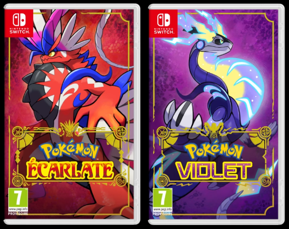 JVCom's tweet photo. Les jaquettes de Pokémon Ecarlate et Pokémon Violet !

Elles sont magnifiques, hein ? https://t.co/dyU5xZDxwG