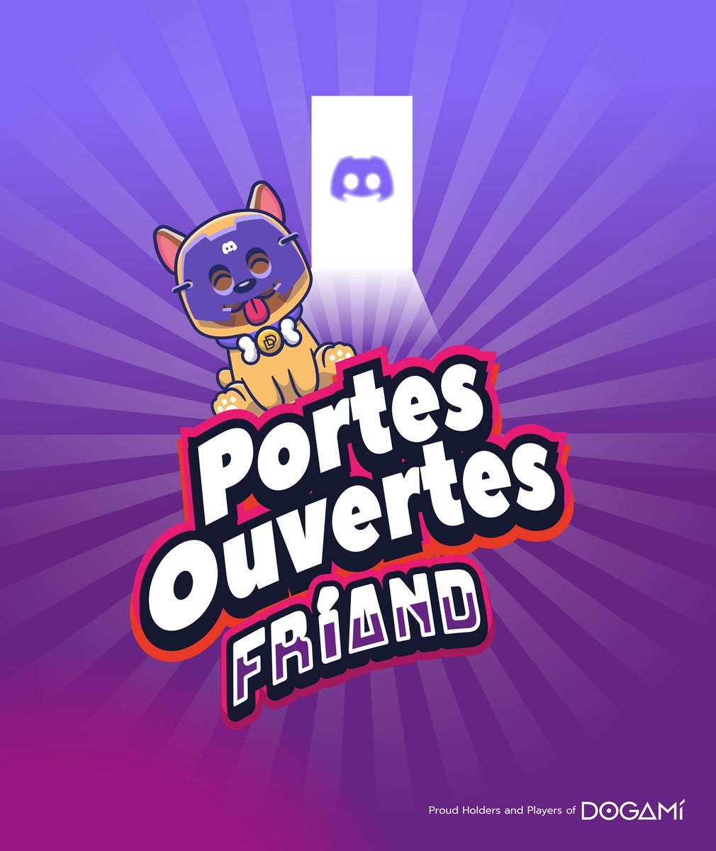 dogafriand's tweet photo. 🇫🇷 Portes Ouvertes FRÍΔND 🔥

La première guilde de @Dogami ouvre enfin les portes de son Discord 🤩

Une surprise Vous y attend 👀

🇺🇸 Open House FRÍΔND 🚀

The first @Dogami guild finally opens the doors of its Discord 😱

A surprise awaits You 👀

https://t.co/ss8hjejDWo https://t.co/EHigf2XnfE