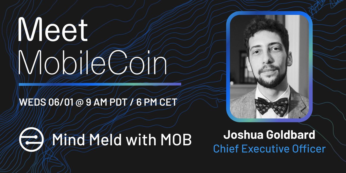 Are you worried about the current state of crypto? Join us today in 30 mins for a riveting discussion with <a href="/ThePBXGuy/">Joshua Goldbard</a>! MobileCoin CEO and Founder Josh Goldbard talks about what has been happening in the industry and where we go from here.  

See you soon! meetmobilecoin.com
