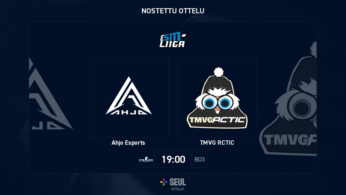 CS-fanit huomio! Ettehän unohtaneet, että <a href="/AHJOesports/">AHJO</a> ja <a href="/rcticofficial/">RCTIC Productions</a> ottavat pian mittaa toisistaan eSM-liiga Play Off -turnauksessa?

🕒 19:00
🗓️ 1.6.2022
📺 twitch.tv/esmliiga
🔗 ottelut.seul.fi/matches/match/…

#esportsfi #ottelut