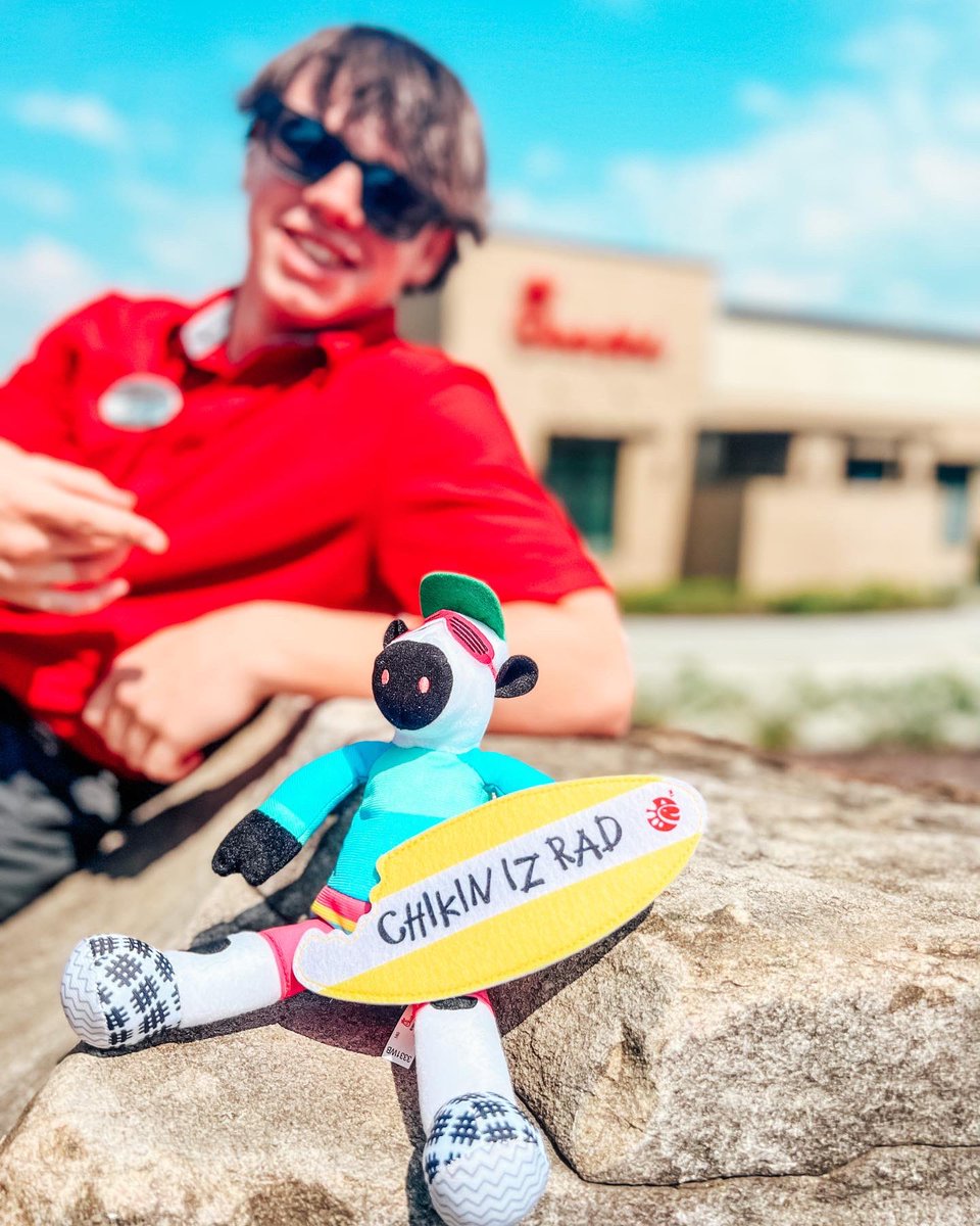 "Kick off summer in style with our rad, new summer plush cow 🏄 Grab yours today for $6.99 + tax.