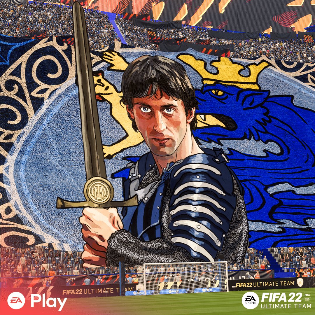 😍👑 El TIFO (telón) que presentó #FIFA22 en homenaje a Diego #MILITO.

👉🏻 El Príncipe está dentro de la categoría de #Héroe para el videojuego de fútbol más popular del mundo.