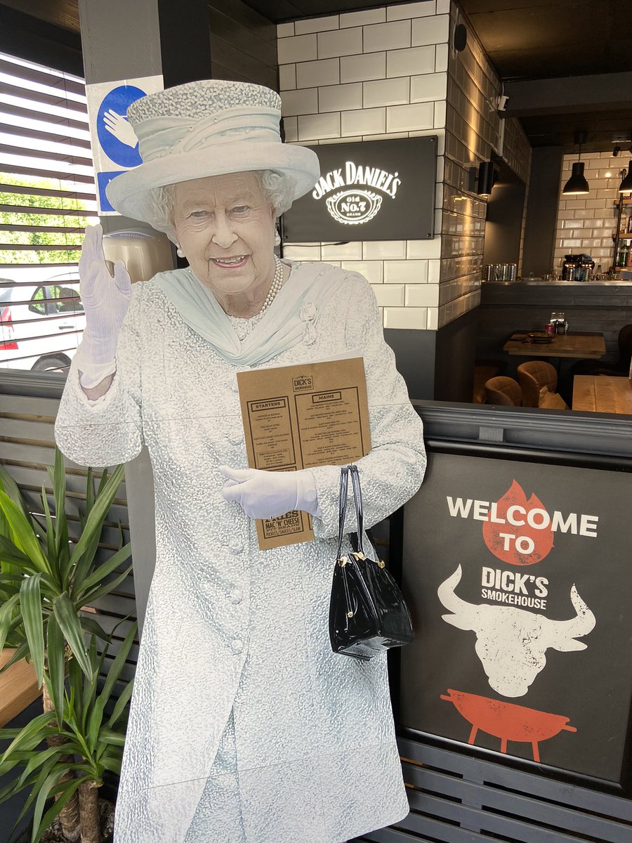🇬🇧 <a href="/RoyalFamily/">The Royal Family</a> HRH Queen Elizabeth 🇬🇧 has arrived, and already has grabbed a menu. She’s hanging around for a few days, and is happy to have some pictures with you all. 📸 👸🏼 #platinumjubilee #queenelizabeth #queen #royal