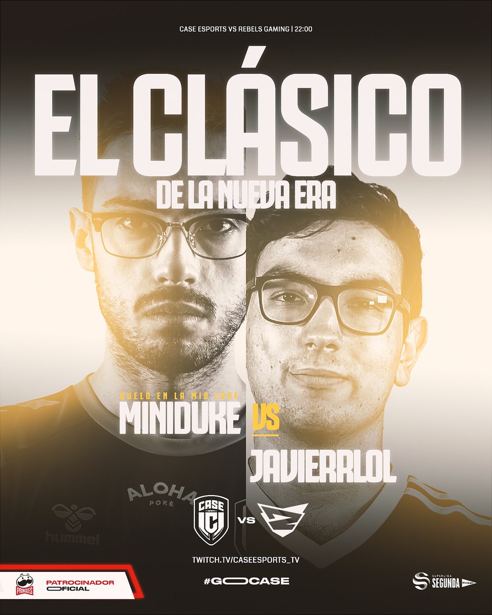 Case Esports 🟡 (@caseesports) on Twitter photo ¡EL CLÁSICO LLEGA A LA #SuperLigaSegunda x El Corte Inglés!
Segunda jornada de este Split de verano contra uno de los aspirantes <a href="/RebelsGaming/">Rebels Gaming ♦️</a>
P.D: 🥚🥚
A partir de las 22:00 en:
📺Twitch.tv/caseesports_tv
📺Twitch.tv/lvpes
#GoCASE #CaseLOL #Pringles ¡EL CLÁSICO LLEGA A LA #SuperLigaSegunda x El Corte Inglés!
Segunda jornada de este Split de verano contra uno de los aspirantes <a href="/RebelsGaming/">Rebels Gaming ♦️</a>
P.D: 🥚🥚
A partir de las 22:00 en:
📺Twitch.tv/caseesports_tv
📺Twitch.tv/lvpes
#GoCASE #CaseLOL #Pringles