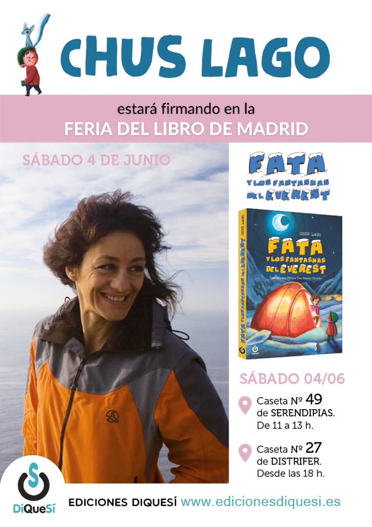 Amigos, estoy emocionadísima!! El sábado 4 de junio estaré firmando mi nuevo libro 'Fata y los fantasmas del Everest' en la Feria del Libro de Madrid @FLMadrid @EDiquesi Aquí tenéis las casetas y los horarios. 👇👇 Os espero!!!