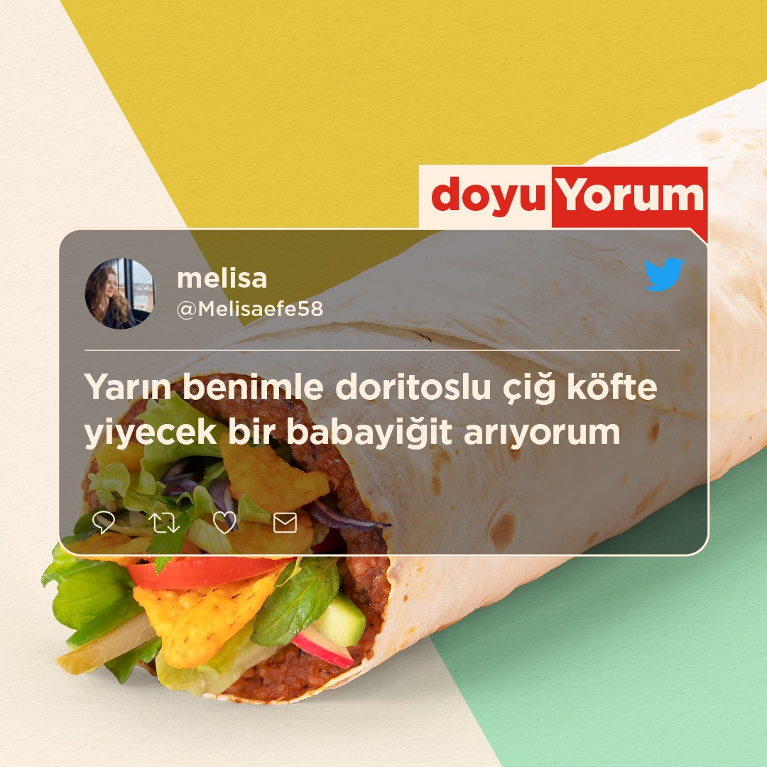 Sen de Komagene ile #DoyuYorum diyorsan birlikte Doritoslu Çiğ Köfte yemek istediğin arkadaşını yorumlarda etiketle 😋 <a href="/Melisaefe58/">melisa❤️‍🔥</a> 

#Komagene