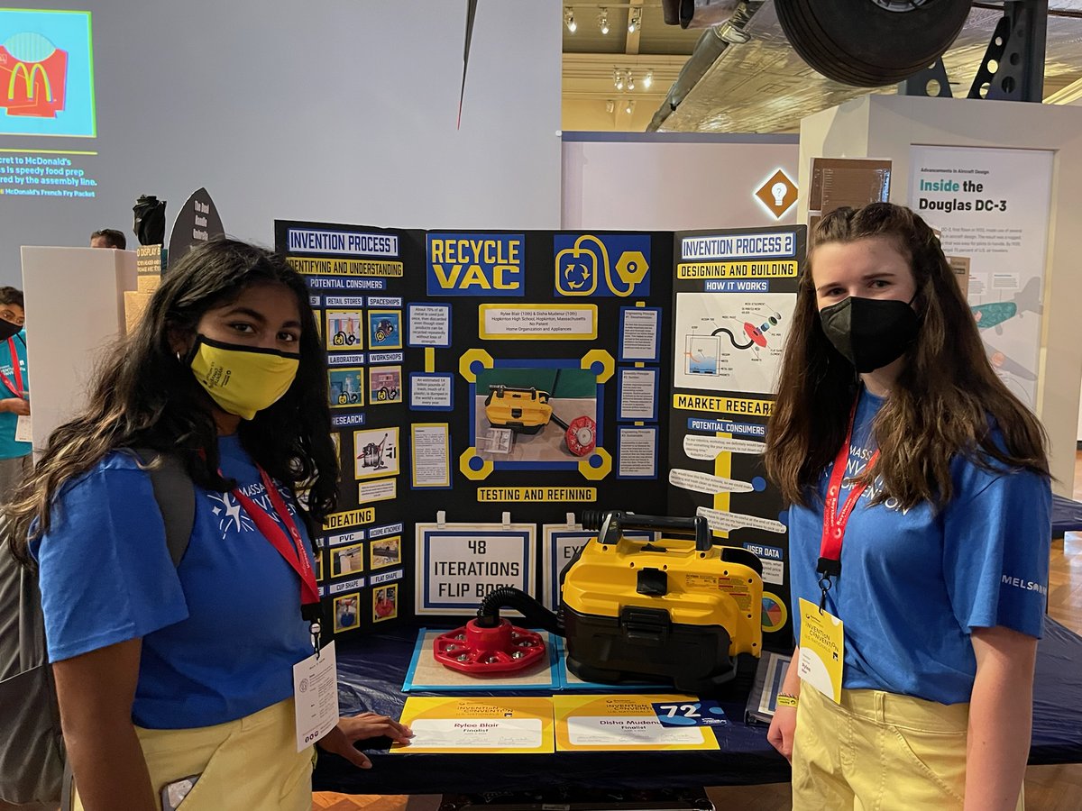 mrscottbot's tweet photo. Good luck do well Disha and Rylee @HopkintonHS as you compete @thehenryford @Raytheon National Invention Convention @LemelsonMIT @LemelsonFdn @InventEdNetwork #STEM https://t.co/piZOF8TWUQ