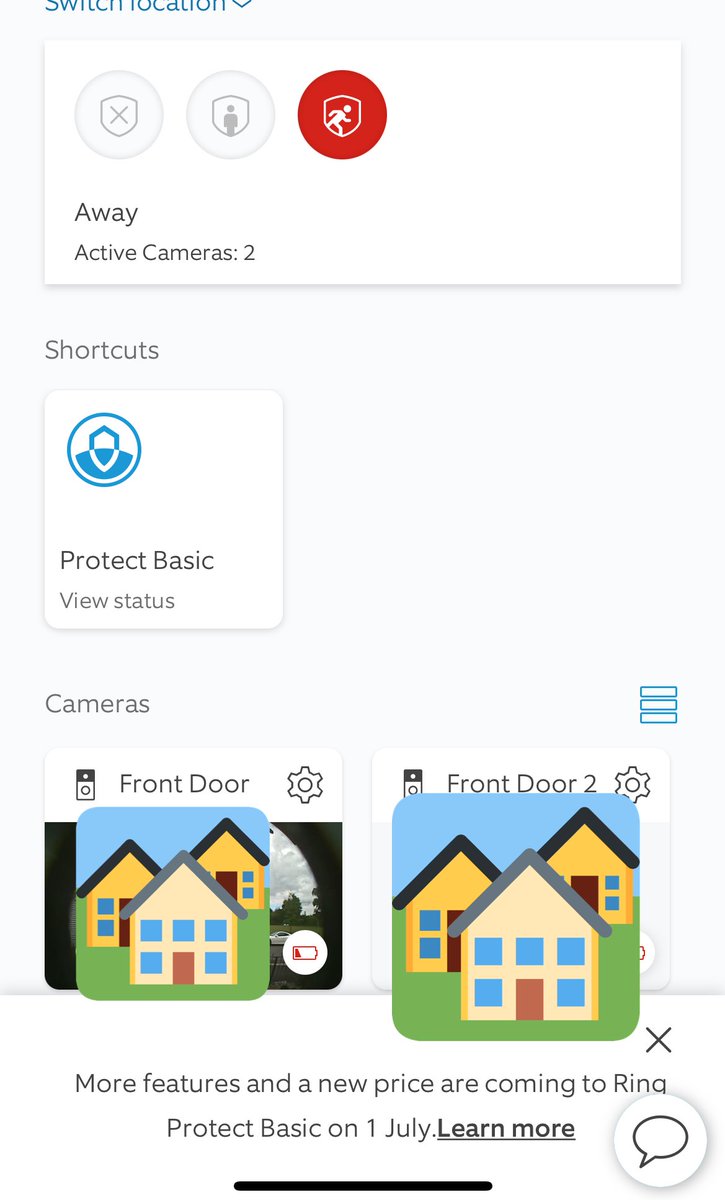 iASpires's tweet photo. Is @ring_uk doing this on purpose? A banner at the bottom of the screen about the 40% price increase, with the chat link over the x to get rid of the banner so you can’t get to the cancel plans option? #ring #ringuk #ringdoorbell https://t.co/c2k3aLWYdE