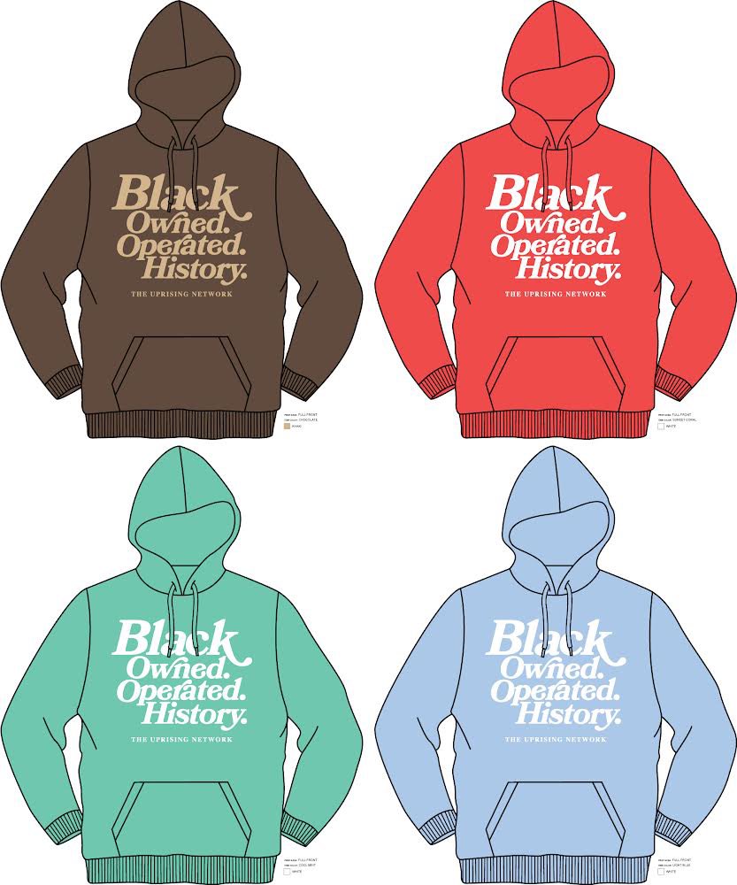 TheUprisingTV's tweet photo. New Black Owned, Operated, History hoodies and T-shirts are now available at https://t.co/MpFaaCTRHE. 

Immediate shipping. 
Order today. Shipped today. https://t.co/wHO12TQSA1