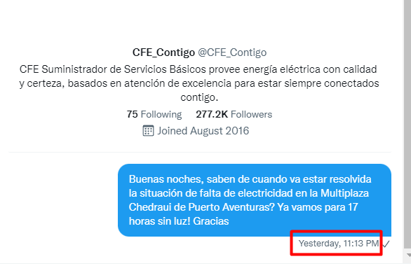 PizzAventuras_'s tweet photo. @SilviiBoss @ezcashlover @CFE_Contigo @CFEmx @Noticaribe @pedrokanche @PorEstoOnline @PALCONOTICIAS mas de 30 horas sin luz... poderian al menos avisar lo que esta pasando.. mas no, nada... Zero! https://t.co/7M0FcJkoP9