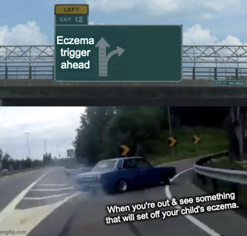 eczemaresearch's tweet photo. How quickly can you exit right? Avoiding flares can be all consuming for parents of children with severe #eczema.
#atopicdermatitis #allergy #dermtwitter #GPER https://t.co/mPZ6qRjlV7