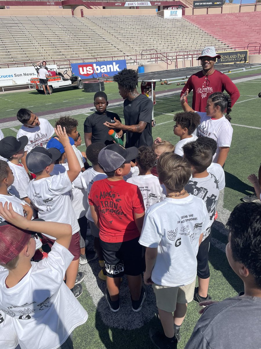 Day 1 of @coachkill_fb free youth camp underway! #AggieUp