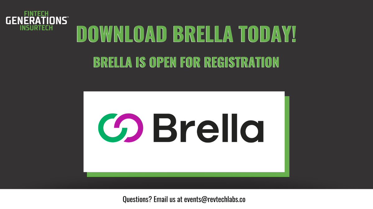 Brella is now open for registration! Download Brella today and network like never before. Get a first look at our conference schedule so you can plan out your Fintech + Insurtech Generations experience! Buy tickets today! 👉 bit.ly/3JLsrvo

#clt #fintech #insurtech