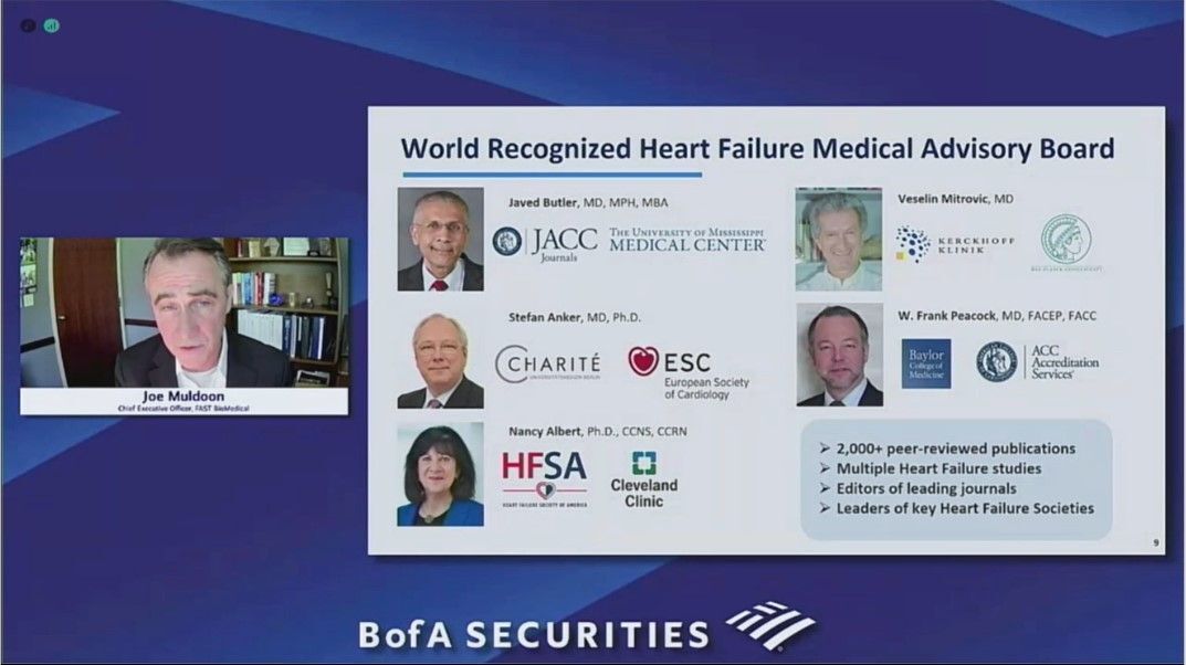 fastbiomedical's tweet photo. Honored to be 1 of 3 #medtech companies in the Emerging Technologies in Heart Failure panel  at this year’s @BankofAmerica Securities 2022 Healthcare conference earlier this month. Here are some highlights from @JoeMuldoon2’s presentation. https://t.co/IpqKeY1PPR