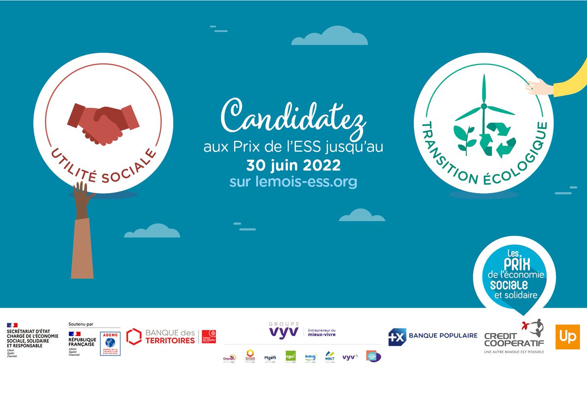BanqueDesTerr's tweet photo. Nous soutenons le concours des #PrixESS22 et il est toujours en cours ! 🏆
Asso', mutuelles, fondations, coopératives et sociétés commerciales #ESS, candidatez sur les thématiques d'utilité Sociale et de transition écologique #TEE 💪
Info👉 https://t.co/axdIHJ974W
#NotreActionESS https://t.co/DxsmrcOncS