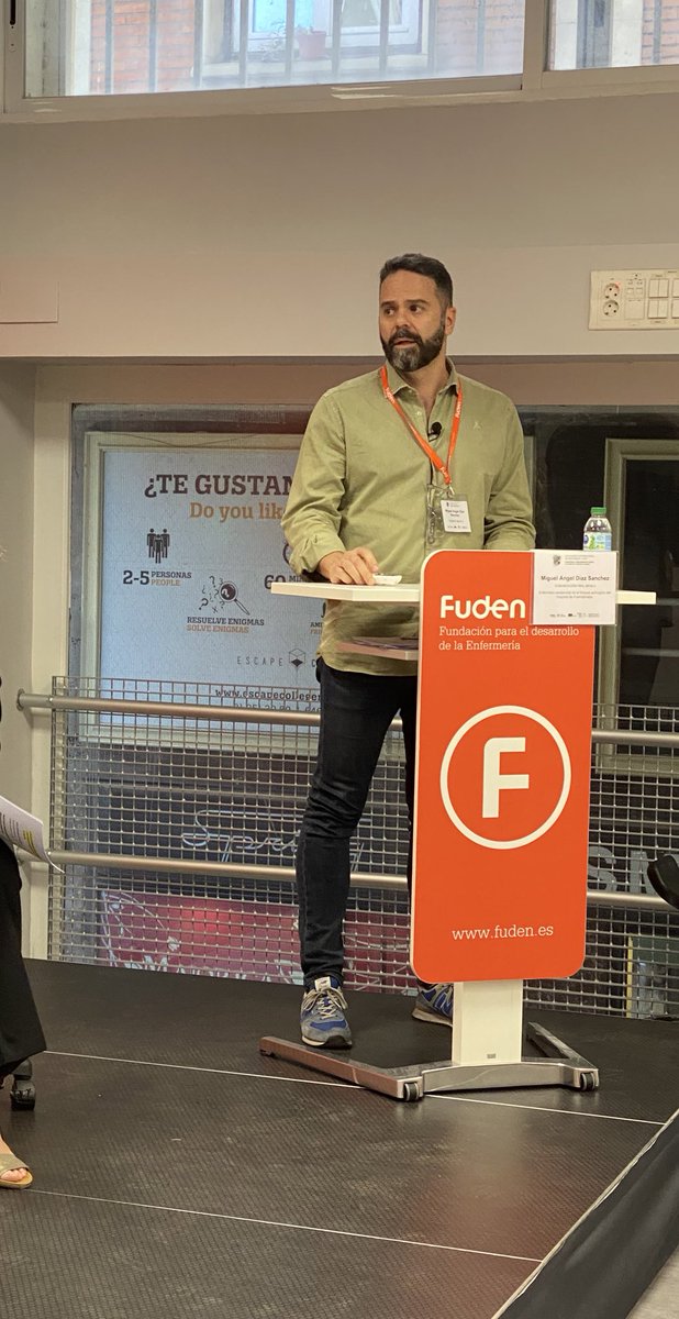 Miguel Ángel Díaz, enfermero asistencial de <a href="/HUFuenlaenlucha/">Hospital Fuenlabrada</a> y su proyecto “Implantación de la enfermera referente en seguridad del paciente en el bloque quirúrgico” 
#CongresoFuden2022 
Divulgación activa, formación constante y optimización del tiempo.