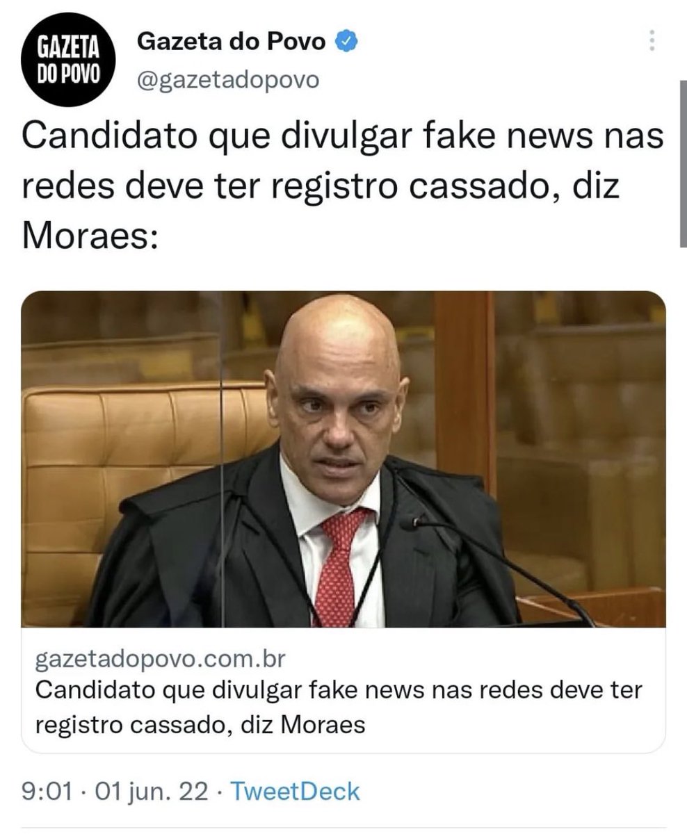 BolsonaroSP's tweet image. -Qual a definição de fake news?
-Quais fake news foram usadas em 2018?
-Em que lei anterior está o crime de fake news e sua pena?

Além disso, isso eventualmente valerá para todos, como prevê o art. 5º, CF? Ou Lula e a esquerda podem mentir a vontade?