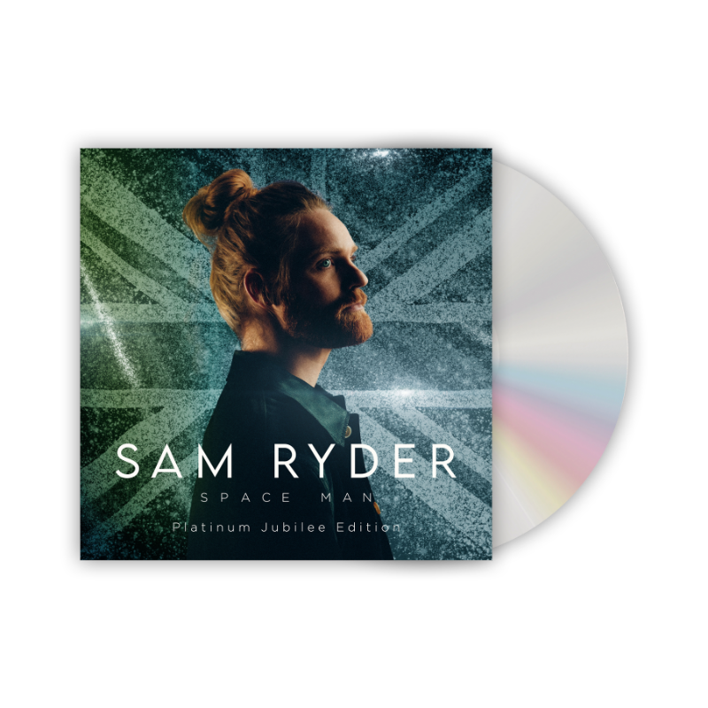SamRyderMusic's tweet photo. What’s up UK friends, I have something super exclusive for you. A limited signed Platinum Jubilee CD Edition of Space Man! Click the link to pre order before they all run out! Love ya, bye 👋