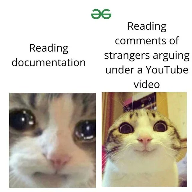 Ideal documentation:

❗️ Can be read in less than 15 minutes and generally saves your and team's time.
❗️ Explains the code on a high level and doesn't contain code description.
❗️ Has a level of detail based on the team's matureness.

#documentation #developermemes