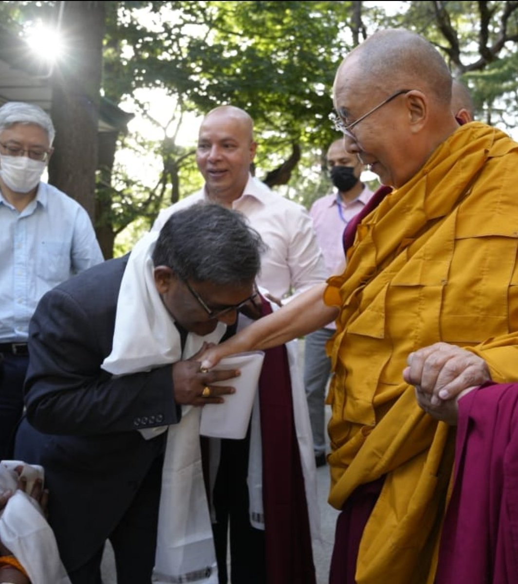 Blessings showered by His Holiness the Dalai Lama during the courtesy call at his Dalal Lama Temple/Center at Dharamshala, Himachal Pradesh. I requested him to do something for world peace, disturbed by some powerful countries and handed over a message of Goodwishes.