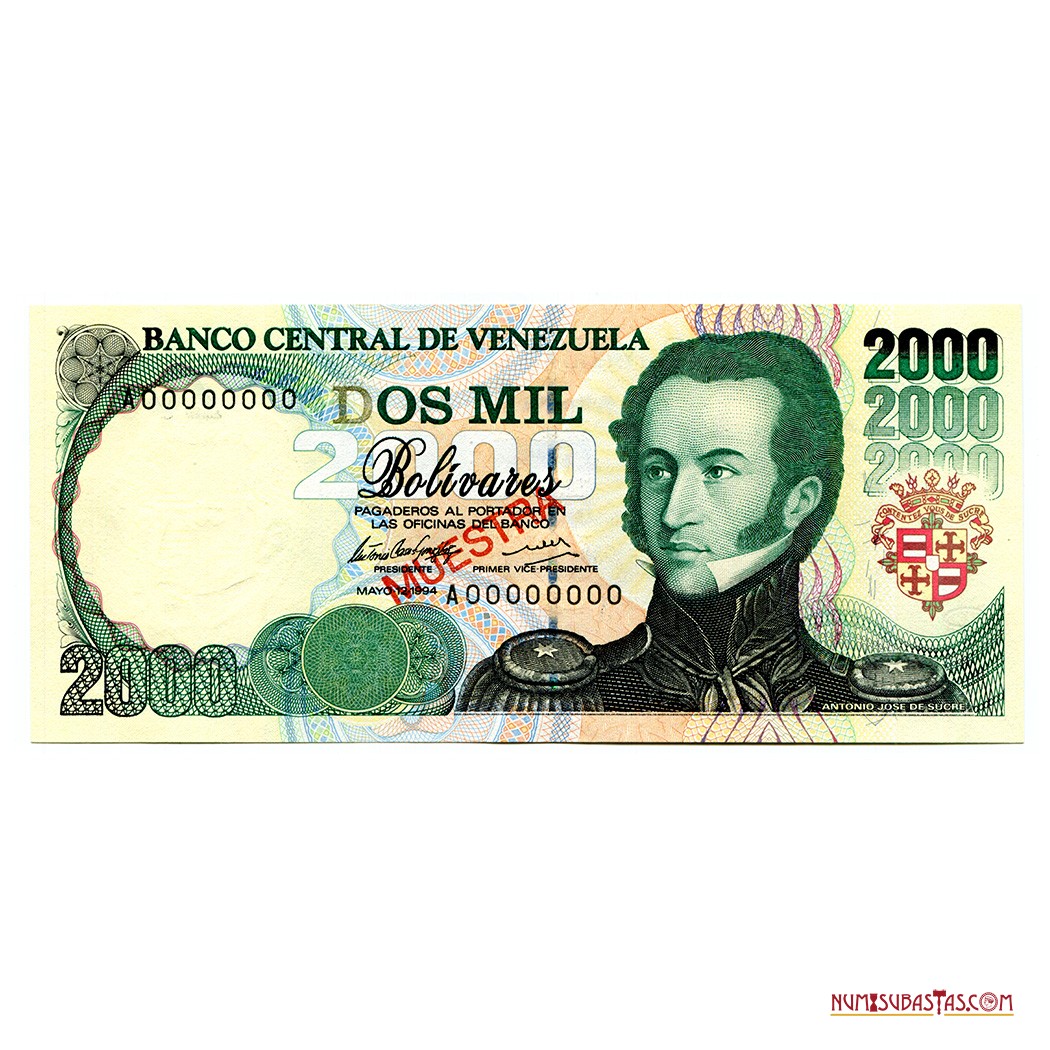 numisubastas's tweet photo. EN SUBASTA:
ESCASA MUESTRA de 2.000Bs de mayo-12-1994, serie A8.
Para mayor información consultar el link:
https://t.co/nxoZAZSHrI
#Notafilia #Billete #PapelMoneda #BankNotes #Note #PaperMoney #PaperMoneyAuction #PaperAuction #RarePaperMoney #Venezuela #Historia. https://t.co/UsIgeEiSTx