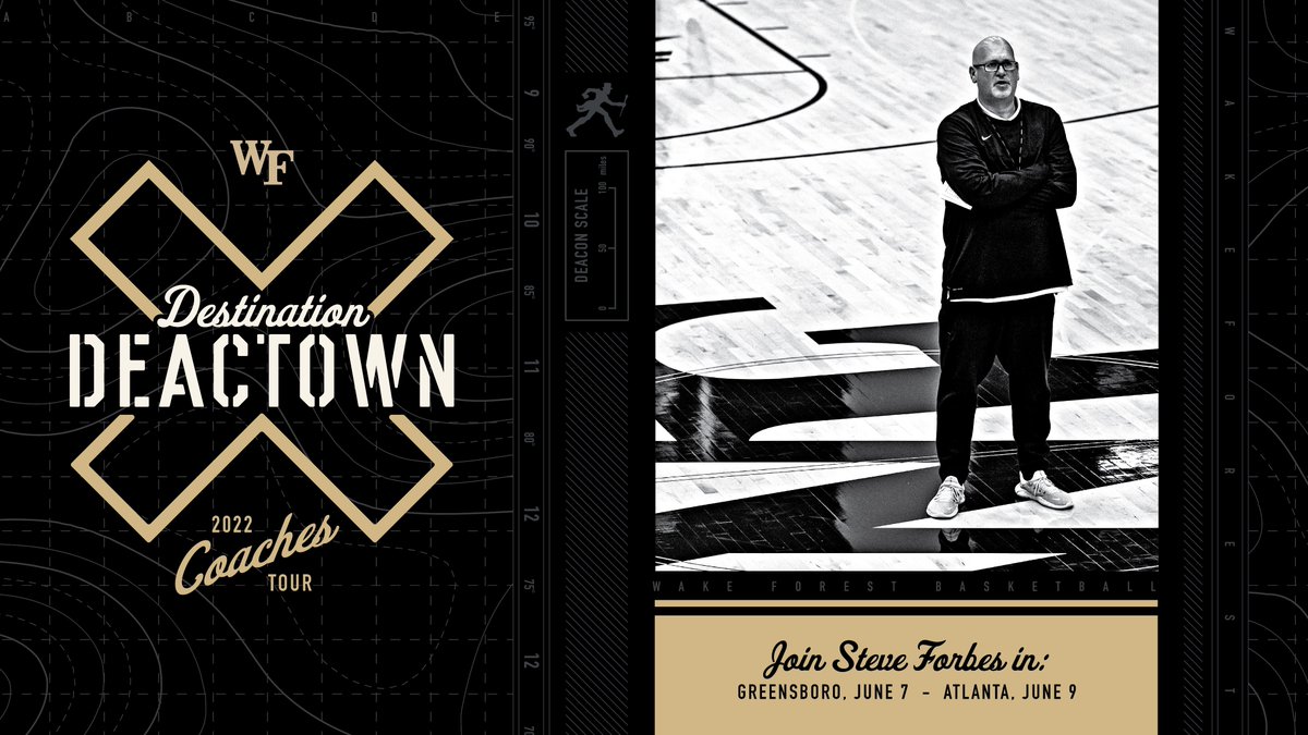 Registration for Destination DEACTOWN closes soon. Don't miss your chance to see Coach Forbes live!

6/7: Greensboro
6/9: Atlanta

Email deacclub@wfu.edu for more information on how to register.