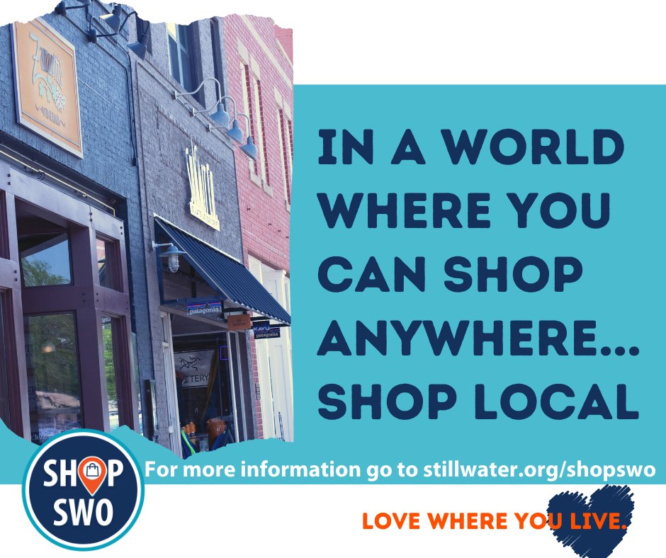StillwaterOKgov's tweet photo. Every Friday in June, participating retailers and restaurants will stay open later than usual so you can shop late! Remember to #ShopSWO and #DineSWO this summer. For the list of participating businesses go to https://t.co/ikinsv9nQ6 @visitstillwater @STWChamber https://t.co/VfjXfmTN3b