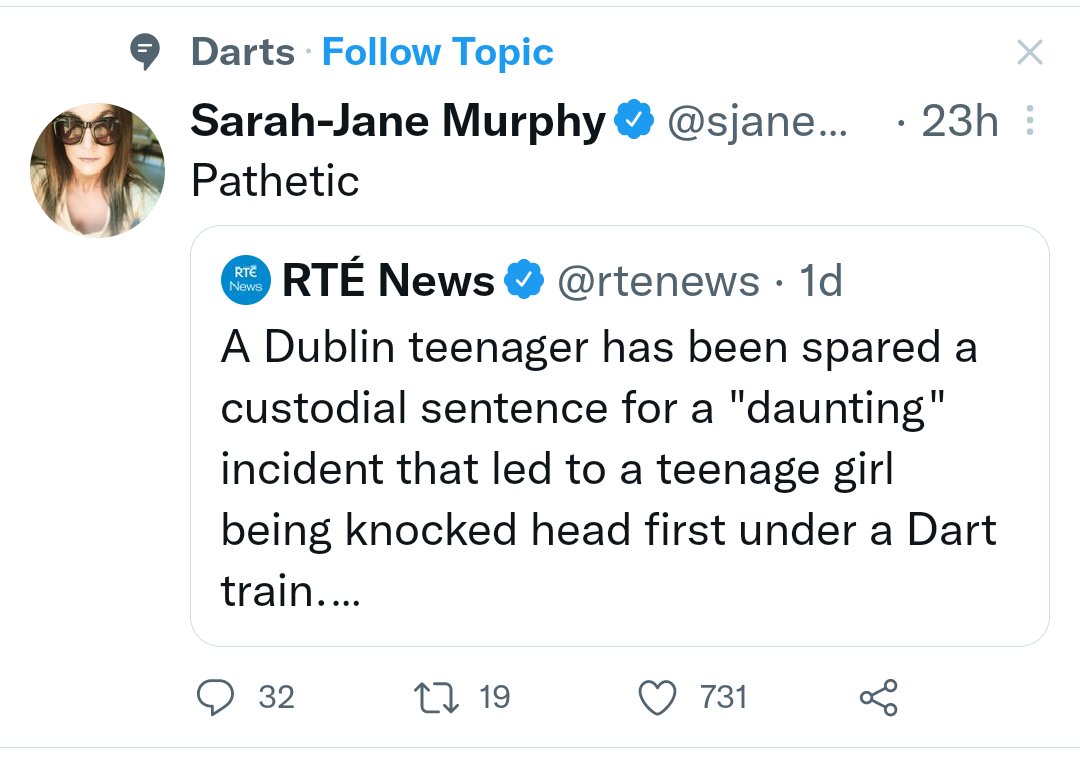 Lyndimc's tweet photo. @Twitter algorithm not getting the difference between The DART and The Darts... #thedarts #Dublindart #DARTDublin https://t.co/HFtfOMzMag