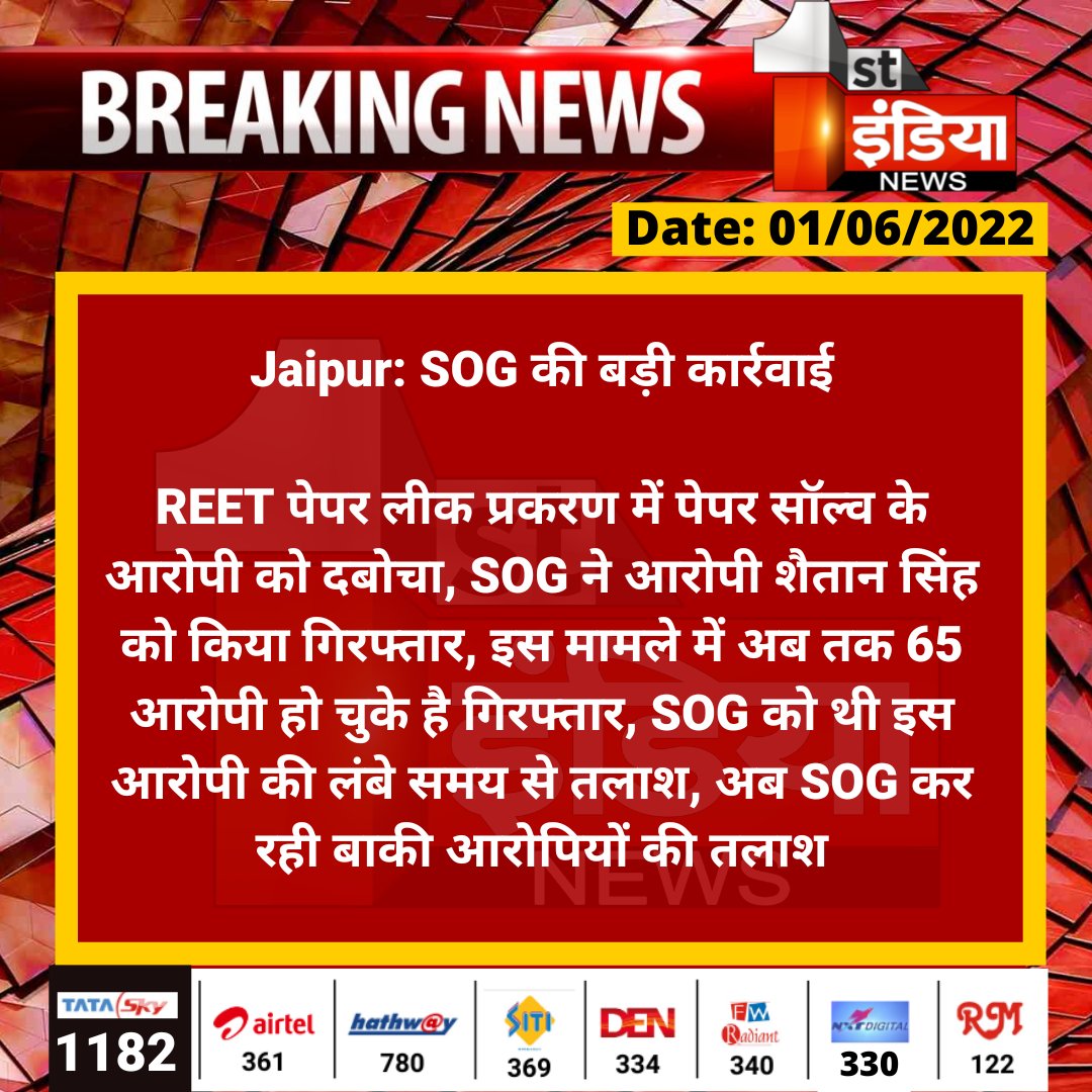 #Jaipur: SOG की बड़ी कार्रवाई

REET पेपर लीक प्रकरण में पेपर सॉल्व के आरोपी को दबोचा, SOG ने आरोपी शैतान सिंह को किया गिरफ्तार, इस मामले में अब तक 65 आरोपी हो चुके है गिरफ्तार, SOG को थी इस आरोपी की लंबे समय से तलाश...

#REET <a href="/jaipur_police/">Jaipur Police</a> <a href="/satyatv99_news/">Satya sharma</a>