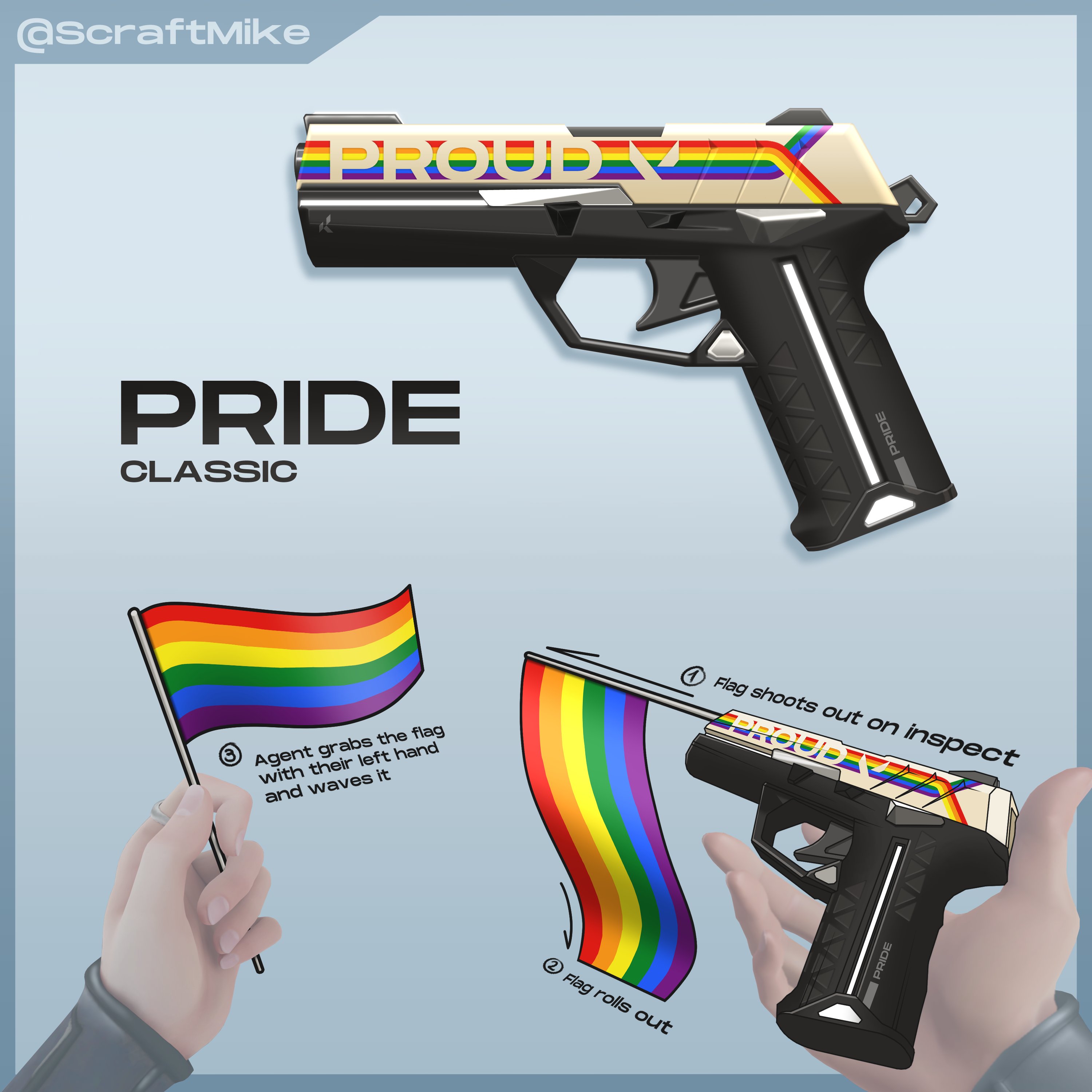 Mike 🩸 on Twitter "🏳️‍🌈 PRIDE Classic Concept VALORANT 🏳️‍🌈 Happy