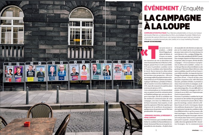 [PUBLI] 
PRINT Stratégies n°2124, du 7 avril.
"La campagne à la loupe", avec cette photo d'affiches d'électorales aux abords de l'Hôtel de Ville de Clermont-Ferrand.
© Adrien Fillon / Hans Lucas
#hanslucas #Elections2022 #Presidentielle2022
