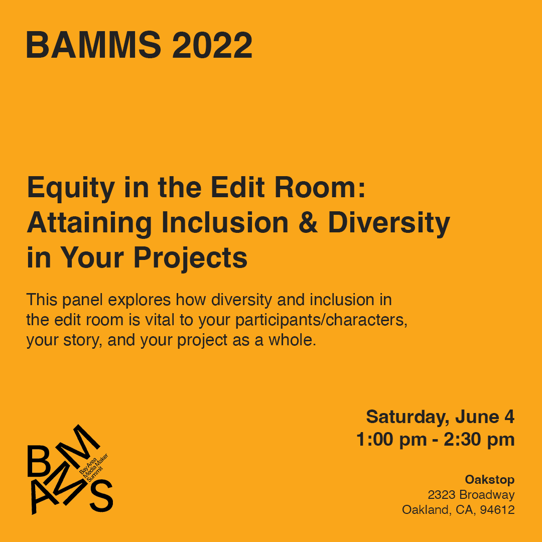 bammsummit's tweet photo. π Explore the #BAMMS 2022 program
This panel explores how diversity and inclusion in the edit room is vital to your participants/characters, your story, and your project as a whole.
π Learn more & register here: https://t.co/4EF2TyWWkz https://t.co/lRJJfg00Zw