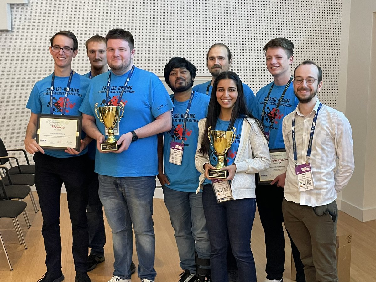 sflynx20's tweet image. Congrats to team Heidelberg for best linpack and grand champion of the 11th annual ISC Student Cluster Competition. #ISC22 #ISC22_SCC