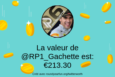 ARS_Gachette's tweet photo. Mon twitter vaut: €213.30

Trouvez le vôtre avec https://t.co/zQnM5hLStK

⠀ https://t.co/2FAWuOVn0z