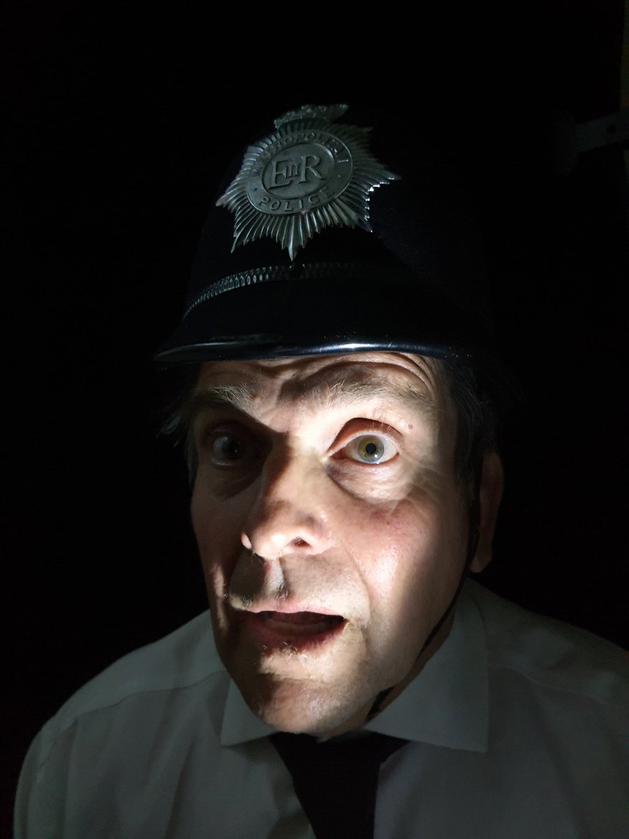 Ferring_amdram's tweet photo. CONSTABLE MACDONALD - A diligent Bobby of the old-school and willing to exhaust any line of enquiry.
But after Mrs Wilberforce's reports of Hitler and space aliens, will the Constable believe Mrs W is the endangered witness to a real bank heist? https://t.co/QXFPezZVQl https://t.co/MJvVeQ1Mjx