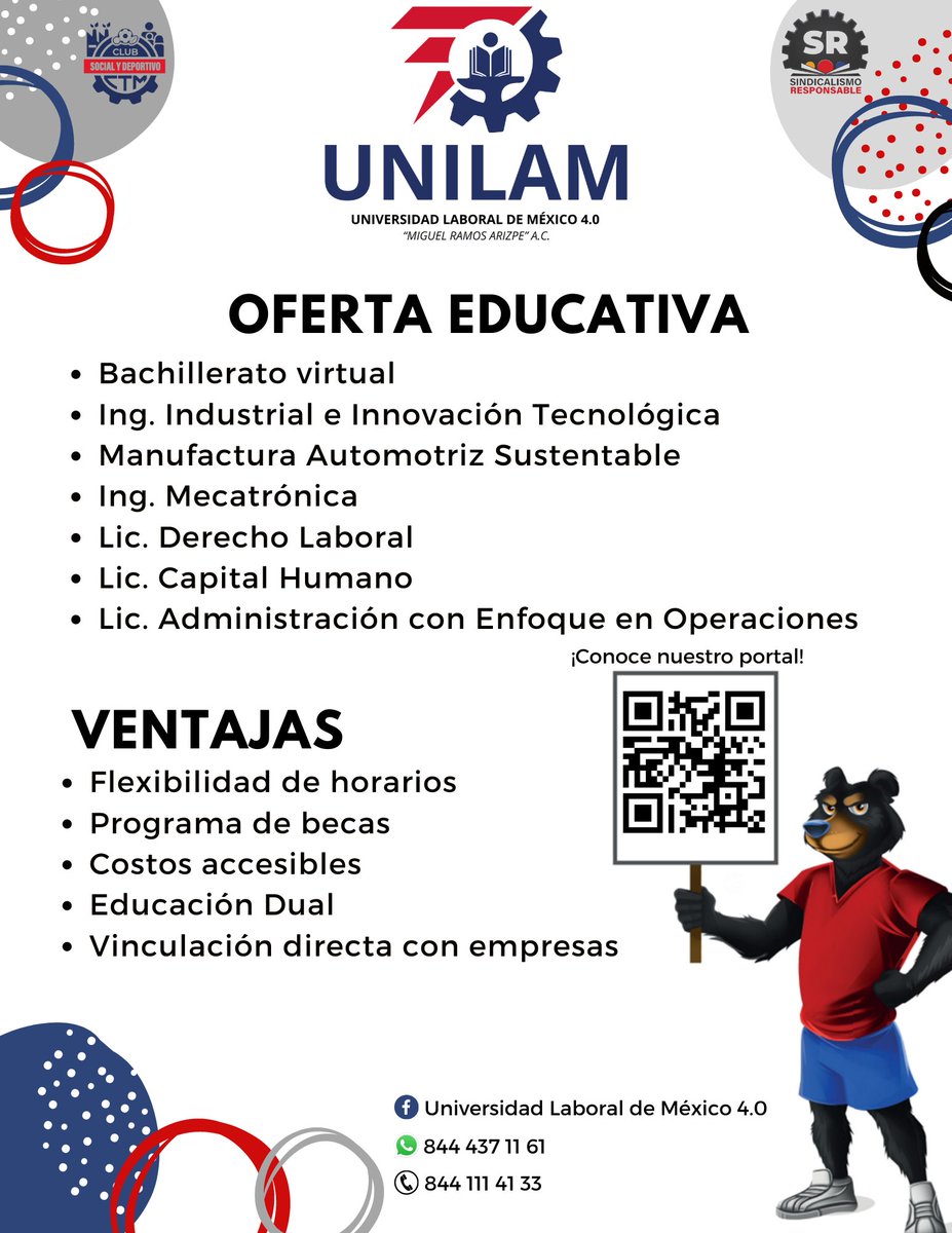 UNILAM4_0's tweet photo. ¡Conoce nuestra oferte educativa y las ventajas de estudiar con nosotros! #soyunilam

@tereso_medina 
@SResponsableMX https://t.co/vXyHV6LTOV