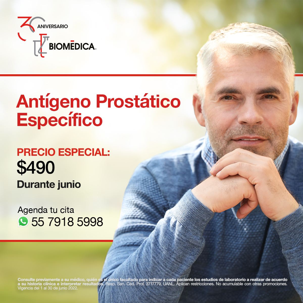 ¡En Biomédica nos preocupamos por la Salud Masculina! Antígeno Prostático Especifico a precio especial $450. Escríbenos por Whatsapp para mayor información al 5579185998 o visítanos en biomedicadereferencia.com/Antigeno-Prost…  Consulta a tu médico.👨‍⚕️ #Biomédica #TuSaludNuestraPasión